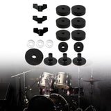 Maxbell 18Pcs Cymbal Replacement with Nuts Professional Accessory Cymbal Stand Felts black