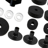 Maxbell 18Pcs Cymbal Replacement with Nuts Professional Accessory Cymbal Stand Felts black