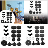 Maxbell 18Pcs Cymbal Replacement with Nuts Professional Accessory Cymbal Stand Felts black