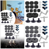 Maxbell 23Pcs Cymbal Replacement Accessories Cymbal Stand Felts for Percussion Parts Black