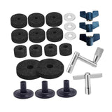 Maxbell 23Pcs Cymbal Replacement Accessories Cymbal Stand Felts for Percussion Parts Black