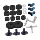 Maxbell 23Pcs Cymbal Replacement Accessories Cymbal Stand Felts for Percussion Parts Black