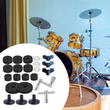 Maxbell 23Pcs Cymbal Replacement Accessories Cymbal Stand Felts for Percussion Parts Black