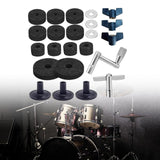 Maxbell 23Pcs Cymbal Replacement Accessories Cymbal Stand Felts for Percussion Parts Black