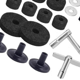 Maxbell 23Pcs Cymbal Replacement Accessories Cymbal Stand Felts for Percussion Parts Black