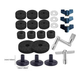 Maxbell 23Pcs Cymbal Replacement Accessories Cymbal Stand Felts for Percussion Parts Black