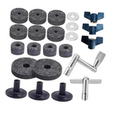 Maxbell 23Pcs Cymbal Replacement Accessories Cymbal Stand Felts for Percussion Parts Gray