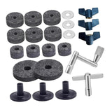 Maxbell 23Pcs Cymbal Replacement Accessories Cymbal Stand Felts for Percussion Parts Gray