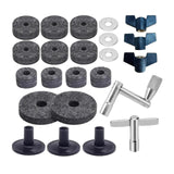 Maxbell 23Pcs Cymbal Replacement Accessories Cymbal Stand Felts for Percussion Parts Gray