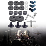 Maxbell 23Pcs Cymbal Replacement Accessories Cymbal Stand Felts for Percussion Parts Gray