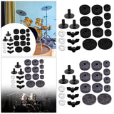 Maxbell 21x Cymbal Replacement Accessories with Wing Nuts Washers for Drum Set Parts Black