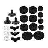 Maxbell 21x Cymbal Replacement Accessories with Wing Nuts Washers for Drum Set Parts Black