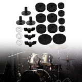 Maxbell 21x Cymbal Replacement Accessories with Wing Nuts Washers for Drum Set Parts Black