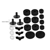 Maxbell 21x Cymbal Replacement Accessories with Wing Nuts Washers for Drum Set Parts Black