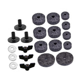 Maxbell 21x Cymbal Replacement Accessories with Wing Nuts Washers for Drum Set Parts Gray