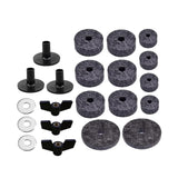 Maxbell 21x Cymbal Replacement Accessories with Wing Nuts Washers for Drum Set Parts Gray