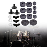 Maxbell 21x Cymbal Replacement Accessories with Wing Nuts Washers for Drum Set Parts Gray