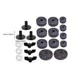 Maxbell 21x Cymbal Replacement Accessories with Wing Nuts Washers for Drum Set Parts Gray