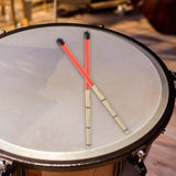 Maxbell Bamboo Drumsticks Quiet 15.75 inch Length for Rock Band Acoustic Performance red