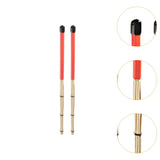 Maxbell Bamboo Drumsticks Quiet 15.75 inch Length for Rock Band Acoustic Performance red