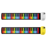 Maxbell 49 Keys Hand Roll up Keyboard Piano Sturdy Hand Roll Piano for Kids Children Yellow