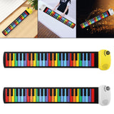 Maxbell 49 Keys Hand Roll up Keyboard Piano Sturdy Hand Roll Piano for Kids Children Yellow