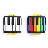 Maxbell 49 Keys Hand Roll up Keyboard Piano Sturdy Hand Roll Piano for Kids Children Yellow