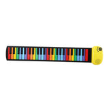 Maxbell 49 Keys Hand Roll up Keyboard Piano Sturdy Hand Roll Piano for Kids Children Yellow