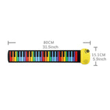 Maxbell 49 Keys Hand Roll up Keyboard Piano Sturdy Hand Roll Piano for Kids Children Yellow