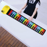 Maxbell 49 Keys Hand Roll up Keyboard Piano Sturdy Hand Roll Piano for Kids Children Yellow