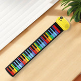 Maxbell 49 Keys Hand Roll up Keyboard Piano Sturdy Hand Roll Piano for Kids Children Yellow