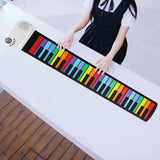 Maxbell 49 Keys Hand Roll up Keyboard Piano Sturdy Hand Roll Piano for Kids Children White