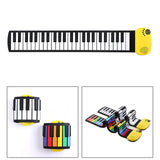 Maxbell 49 Key Roll up Piano Hand Roll Piano Keyboard for Adults Class Teaching Kids yellow