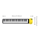 Maxbell 49 Key Roll up Piano Hand Roll Piano Keyboard for Adults Class Teaching Kids yellow