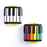 Maxbell 49 Key Roll up Piano Hand Roll Piano Keyboard for Adults Class Teaching Kids yellow