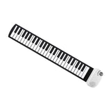 Maxbell 49 Key Roll up Piano Hand Roll Piano Keyboard for Adults Class Teaching Kids white