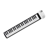 Maxbell 49 Key Roll up Piano Hand Roll Piano Keyboard for Adults Class Teaching Kids white