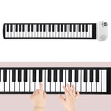 Maxbell 49 Key Roll up Piano Hand Roll Piano Keyboard for Adults Class Teaching Kids white