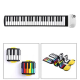 Maxbell 49 Key Roll up Piano Hand Roll Piano Keyboard for Adults Class Teaching Kids white