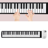 Maxbell 49 Key Roll up Piano Hand Roll Piano Keyboard for Adults Class Teaching Kids white