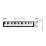 Maxbell 49 Key Roll up Piano Hand Roll Piano Keyboard for Adults Class Teaching Kids white