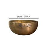 Maxbell Brass Sound Bowl Set Handcrafted Traditional for Relaxation Mindfulness Yoga 18cm