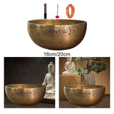 Maxbell Brass Sound Bowl Set Handcrafted Traditional for Relaxation Mindfulness Yoga 18cm