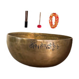 Maxbell Brass Sound Bowl Set Handcrafted Traditional for Relaxation Mindfulness Yoga 18cm