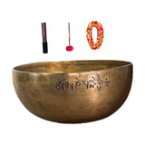 Maxbell Brass Sound Bowl Set Handcrafted Traditional for Relaxation Mindfulness Yoga 18cm