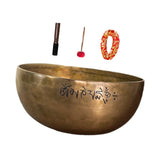 Maxbell Brass Sound Bowl Set Handcrafted Traditional for Relaxation Mindfulness Yoga 18cm