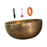 Maxbell Brass Sound Bowl Set Handcrafted Traditional for Relaxation Mindfulness Yoga 18cm