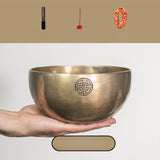 Maxbell Brass Sound Bowl Set Handcrafted Traditional for Relaxation Mindfulness Yoga 18cm