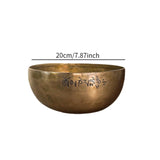 Maxbell Brass Sound Bowl Set Handcrafted Traditional for Relaxation Mindfulness Yoga 20cm