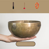 Maxbell Brass Sound Bowl Set Handcrafted Traditional for Relaxation Mindfulness Yoga 20cm